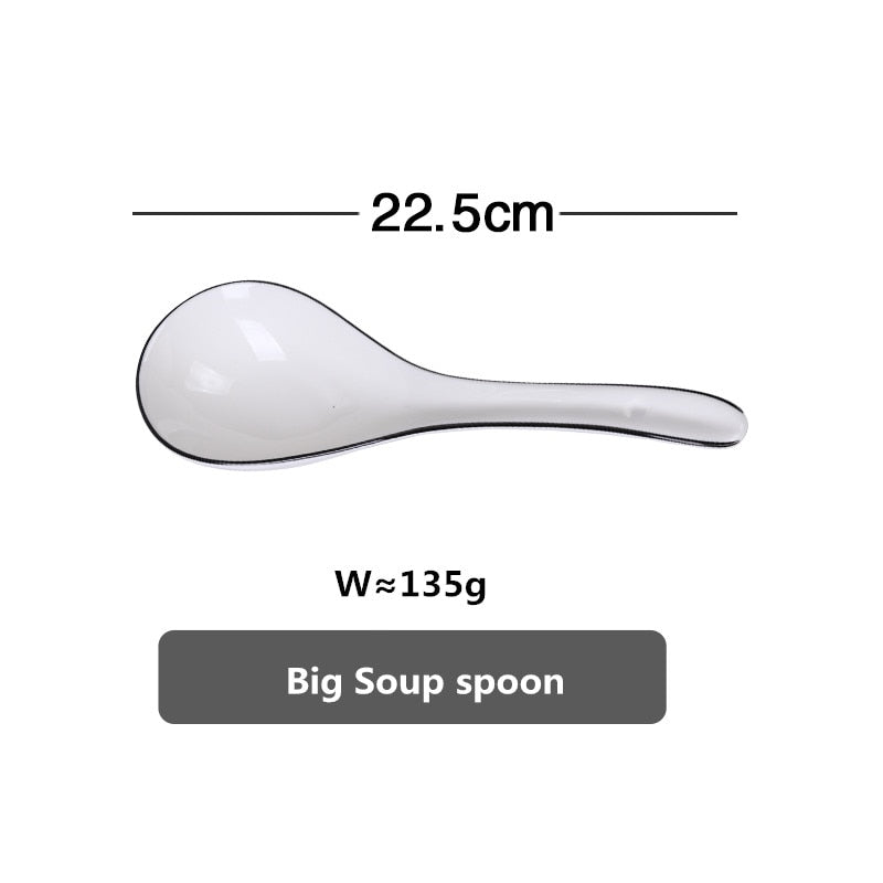 White With Black Edge Dinner 1pcs