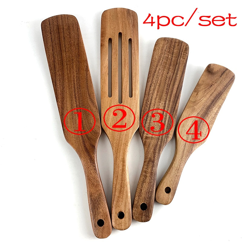 Modern Teak Natural Wood Tableware set 7 pcs