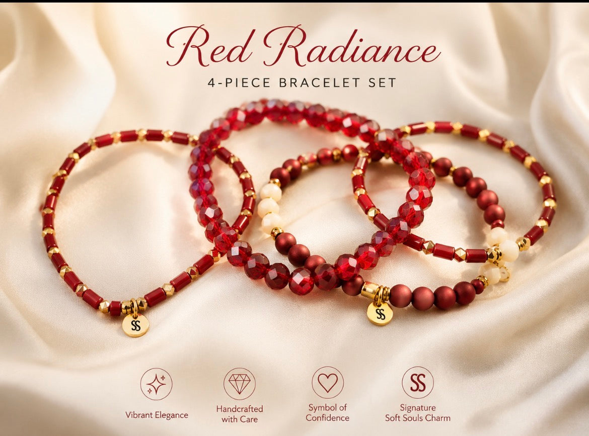 Red Radiance 4-Piece Bracelet Stack