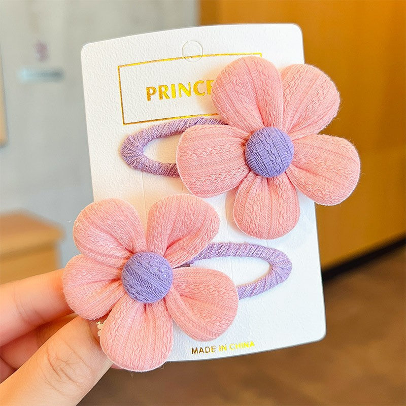 2pcs Y2K Fabric Flower Hair Clips