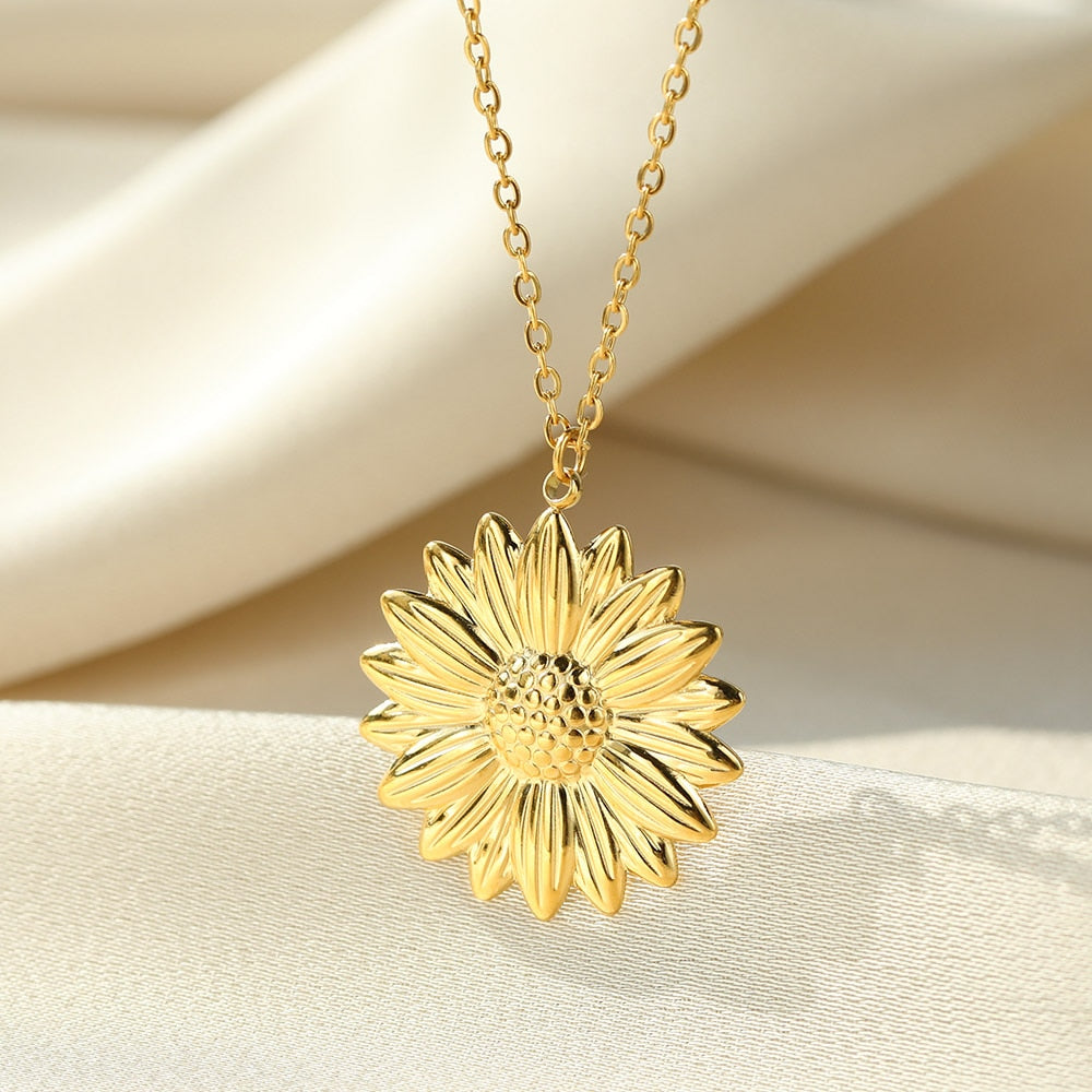 You Are My Sunshine Sunflower Locket Necklace