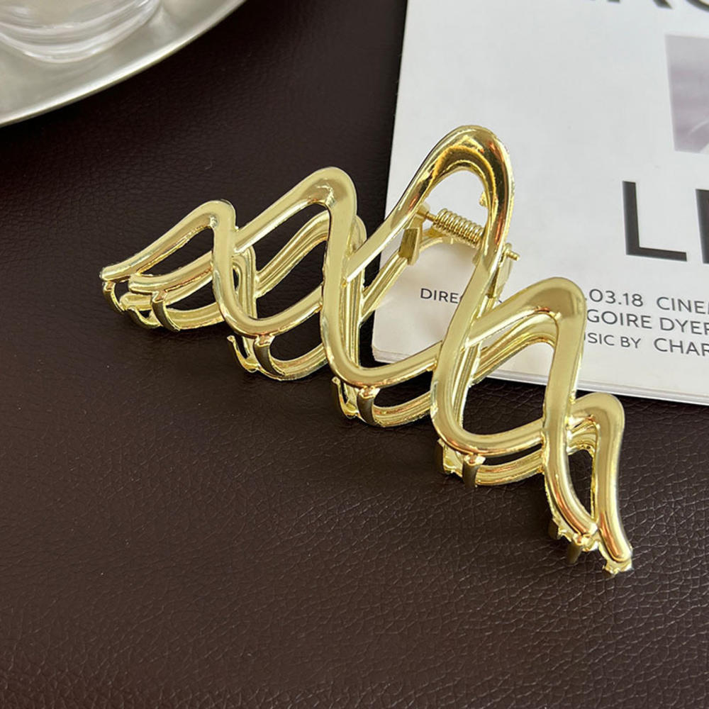 Large Modern Metal Art Hair Claw Clip