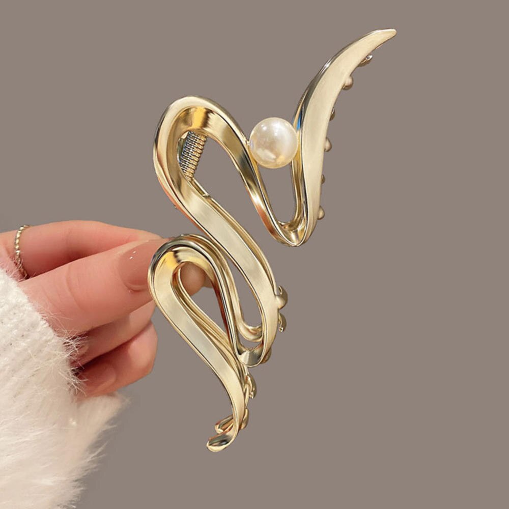 Large Modern Metal Art Hair Claw Clip