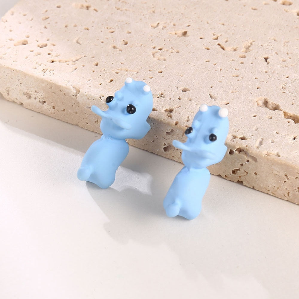 1Pair Cute Animal Biting Stud Earrings