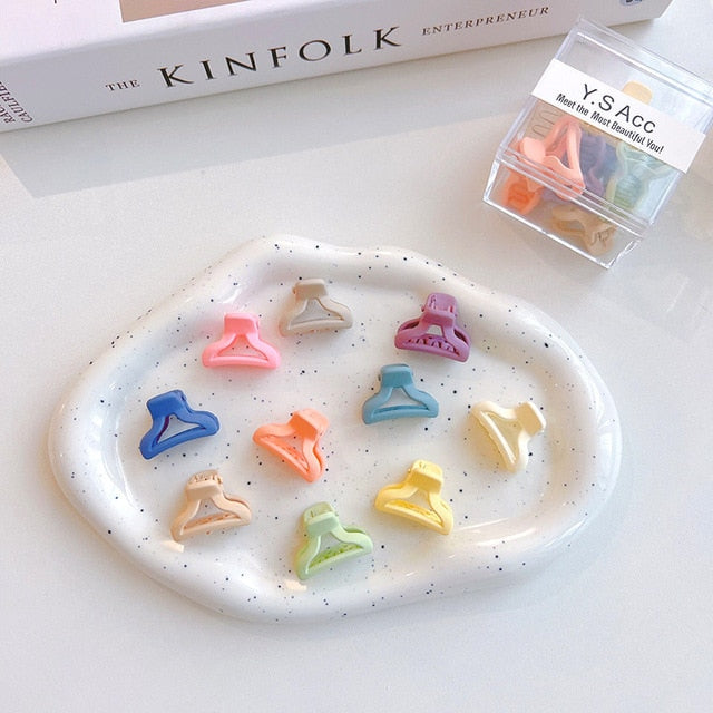 10pcs Modern Matte Mini Hair Clips