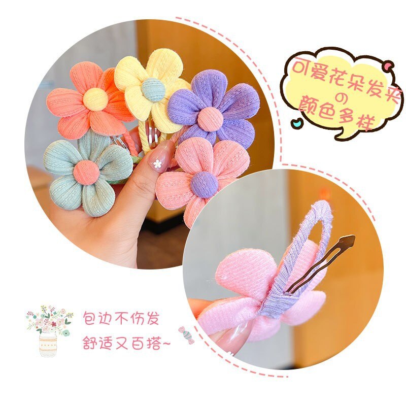 2pcs Y2K Fabric Flower Hair Clips