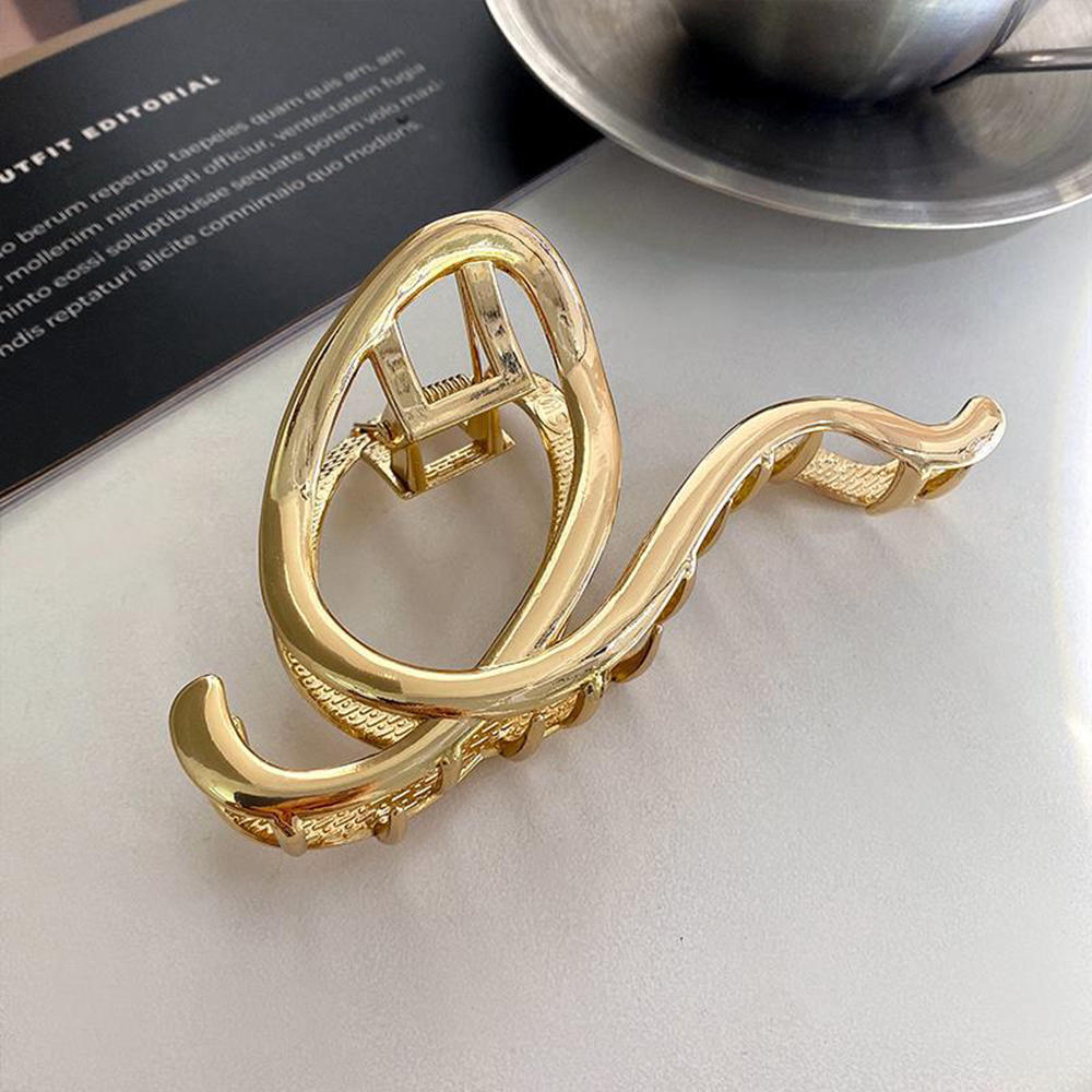 Large Modern Metal Art Hair Claw Clip