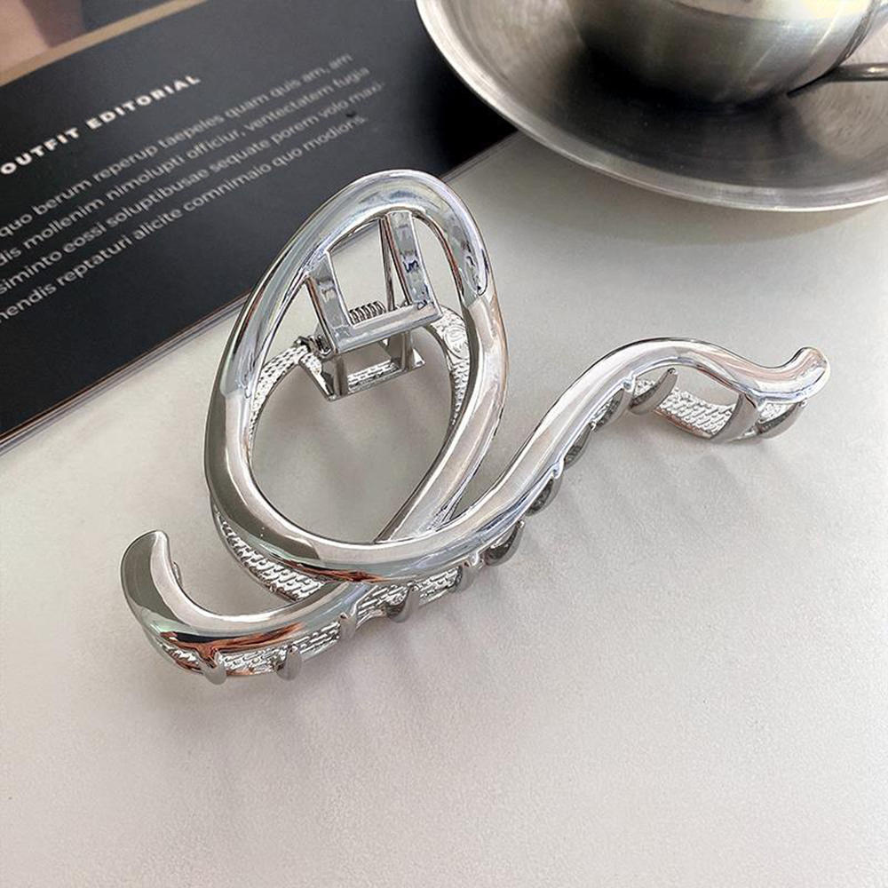 Large Modern Metal Art Hair Claw Clip