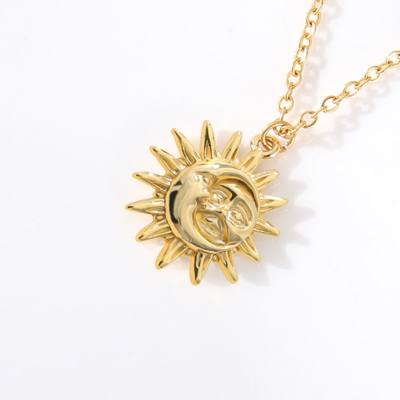 Vintage Sun and Moon Necklace