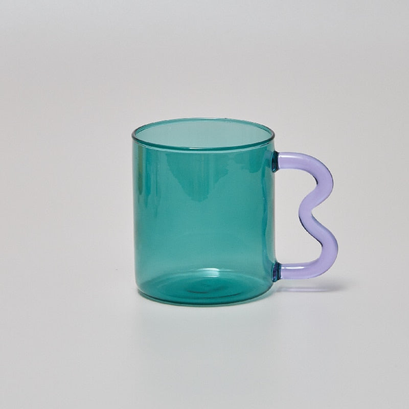 Modern Art Colored Glass Mugs & Straws