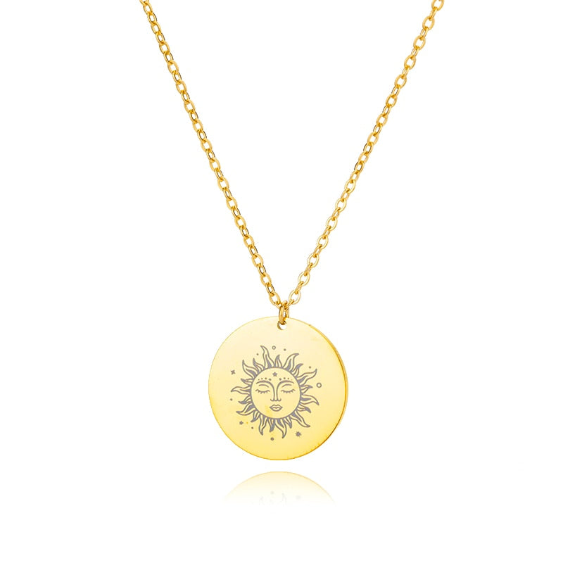 Vintage Sun and Moon Necklace