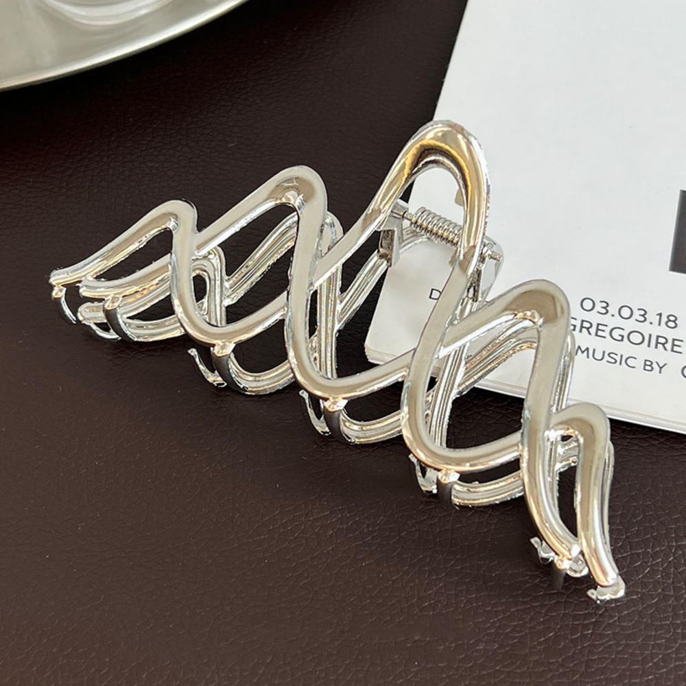 Large Modern Metal Art Hair Claw Clip