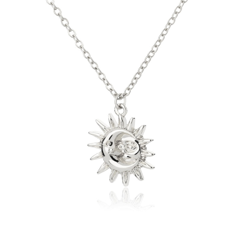 Vintage Sun and Moon Necklace