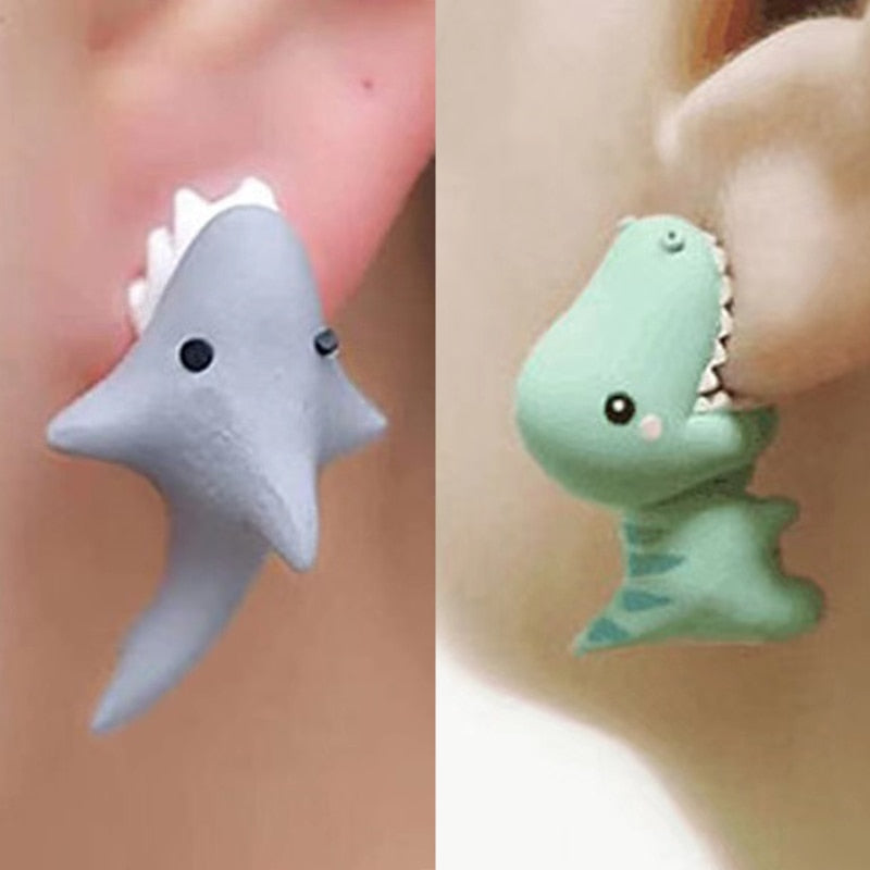 1Pair Cute Animal Biting Stud Earrings