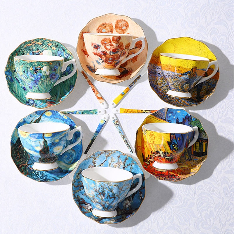 Van Gogh Art Tea Cups And Saucers