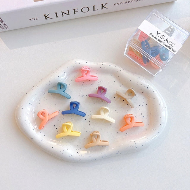 10pcs Modern Matte Mini Hair Clips