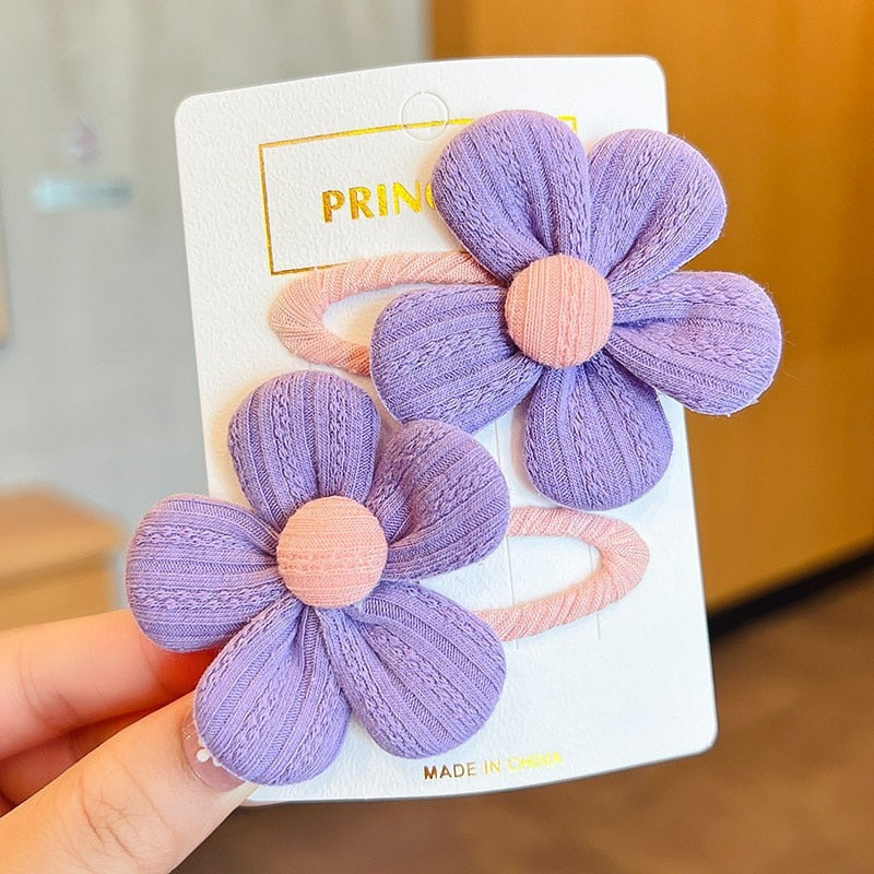 2pcs Y2K Fabric Flower Hair Clips