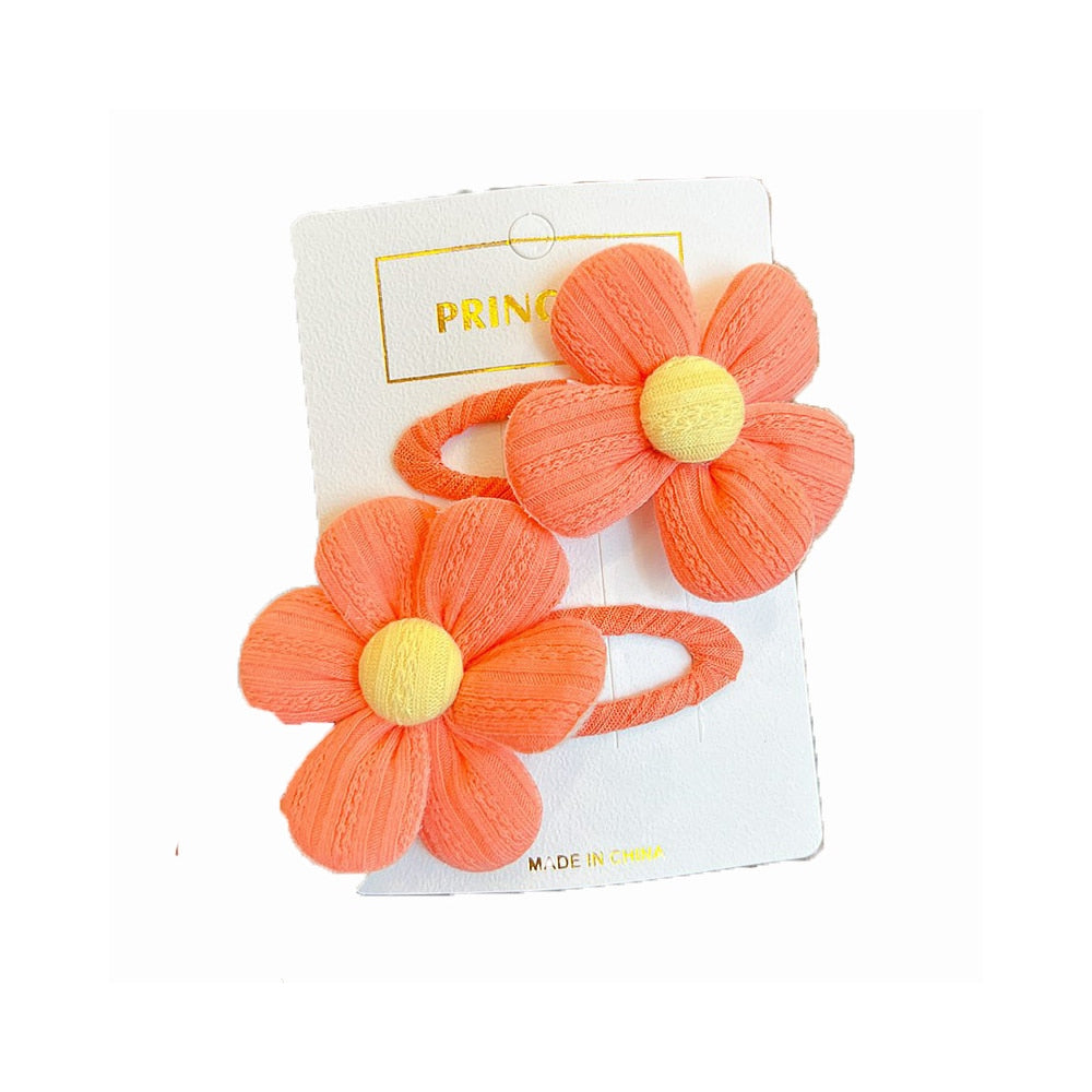 2pcs Y2K Fabric Flower Hair Clips