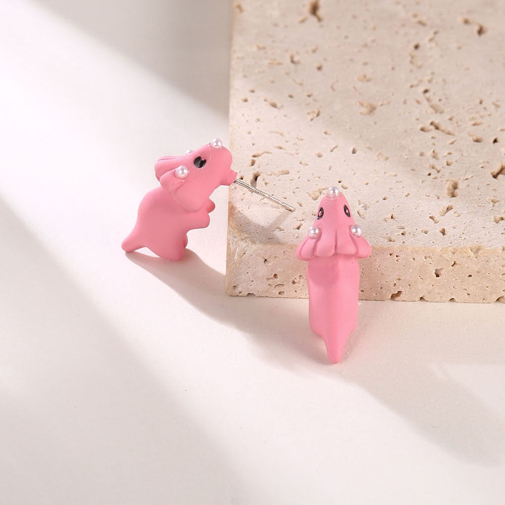 1Pair Cute Animal Biting Stud Earrings