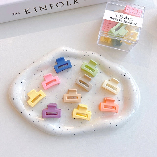 10pcs Modern Matte Mini Hair Clips