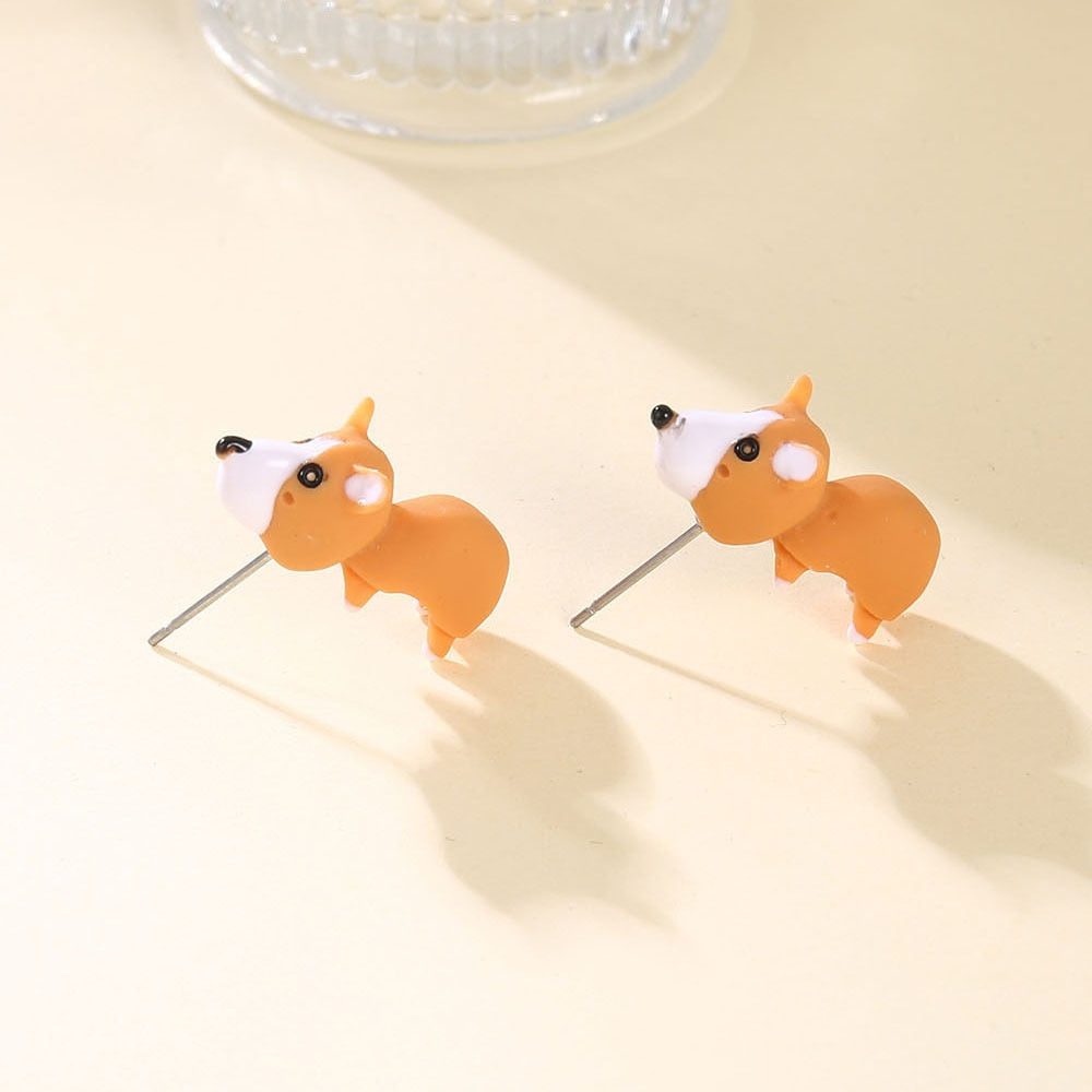 1Pair Cute Animal Biting Stud Earrings