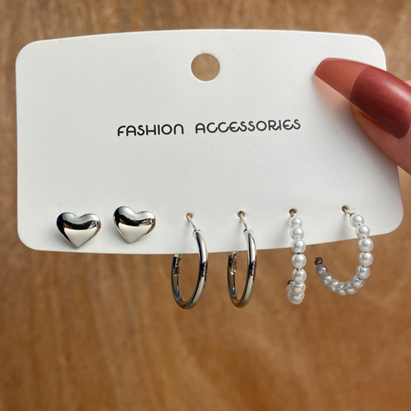 Y2k Assorted Hoop Earrings Set