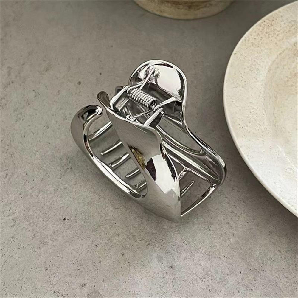 Large Modern Metal Art Hair Claw Clip