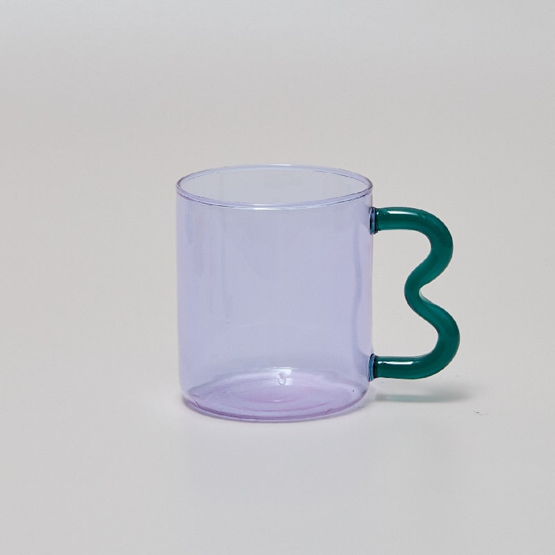 Modern Art Colored Glass Mugs & Straws