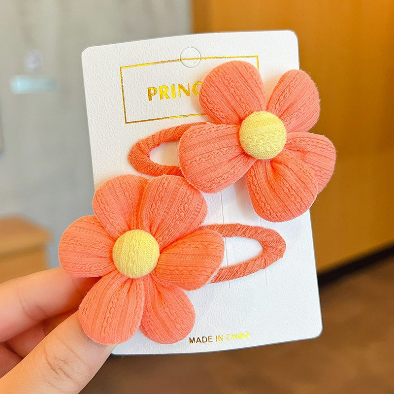 2pcs Y2K Fabric Flower Hair Clips