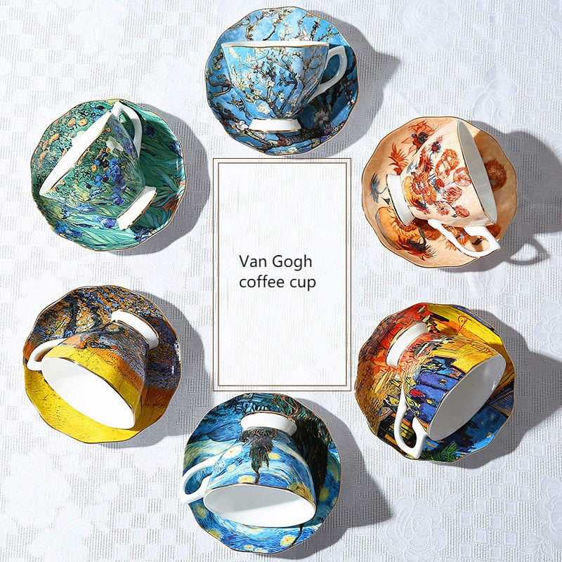 Van Gogh Art Tea Cups And Saucers