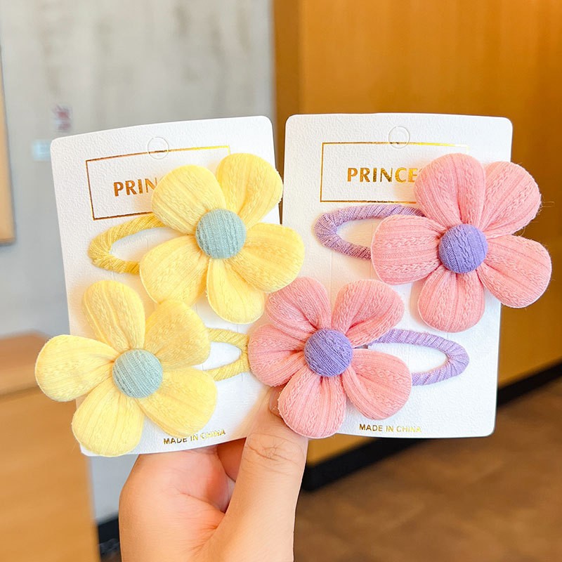 2pcs Y2K Fabric Flower Hair Clips