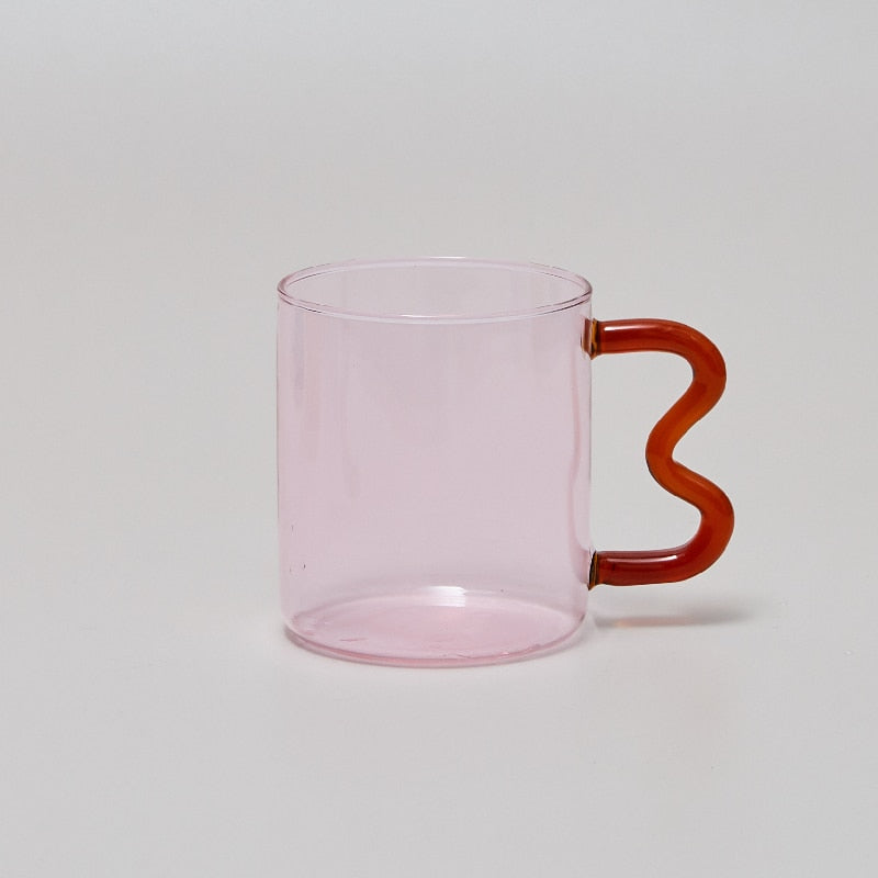 Modern Art Colored Glass Mugs & Straws