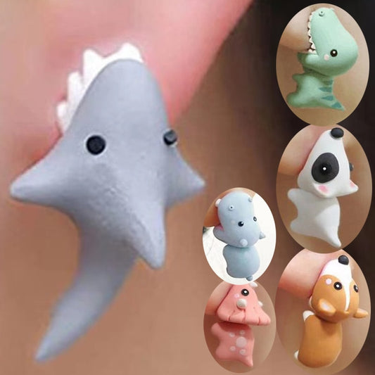 1Pair Cute Animal Biting Stud Earrings