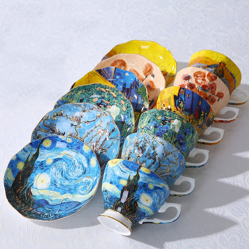 Van Gogh Art Tea Cups And Saucers