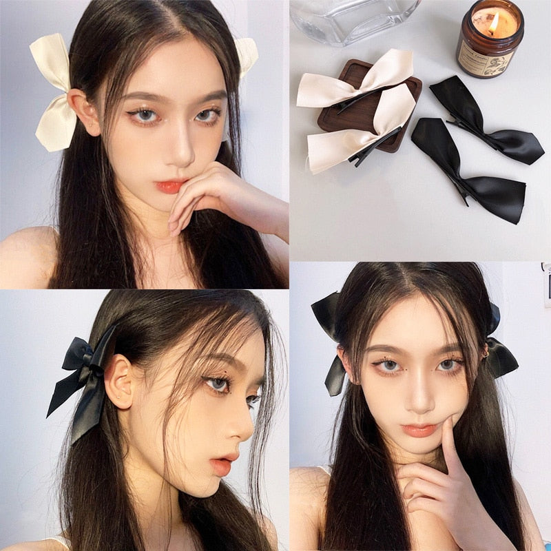 2pcs Ribbon Hair Bows Clips