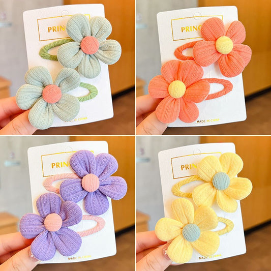 2pcs Y2K Fabric Flower Hair Clips